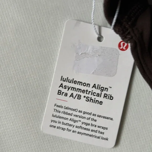 LULULEMON ALIGN ASYMMETRICAL RIBBED BRA *SHINE IN ESPRESSO SZ 6 NWT - Picture 4 of 8